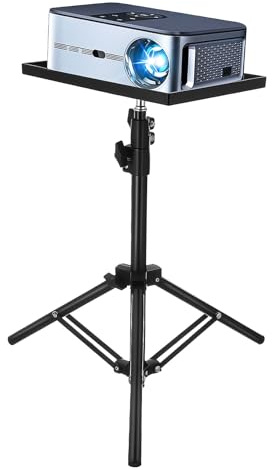 Homoyoyo Adjustable Projector Tripod Stand Anti-slip Tray for Office and Home, 44./ Height, ABS and Iron Construction