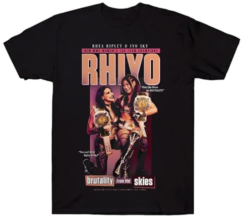 T-Shirt Baumwolle Rhea Ripley IYO Sky RHIYO Tag Team Champions Tee Mode Kurzarm Lässig Harajuku-Black||l