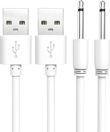 Sinoacc Cable de Carga DC 2.5mm, Cable USB A a 2.5mm de Carga Rápida (2 Pieza, 0.8M)