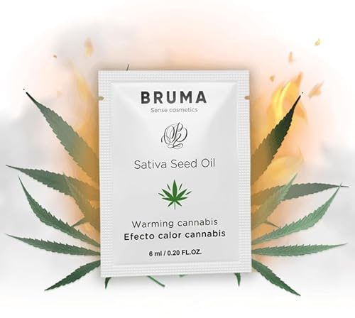 BRUMA Cannabis Gleitgel mit Sativa-Samenöl 6ml | Wärmendes Effekt Gleitmittel | Wasserbasis Latexsicher | Hemp Seed Oil Lubricant | Premium Intimate Gel | Made in EU