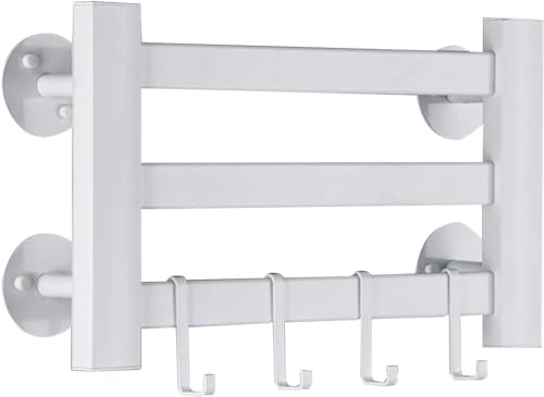 VUIKLCty Haute qualité Porte-Serviettes électrique Mural en Aluminium avec Crochet (130V-220V), for la Salle de Bain Accessoires de Salle de Bain(3 Bars,Black)