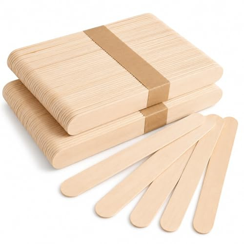 100 Pcs Wax Spatulas Wooden Sticks, 5.9 Disposable Wax Applicator Sticks | Body Facial Eyebrow Lip Hair Removal, Premium Birch Wax Sticks for Warm Hot Wax, Salon & Home Use