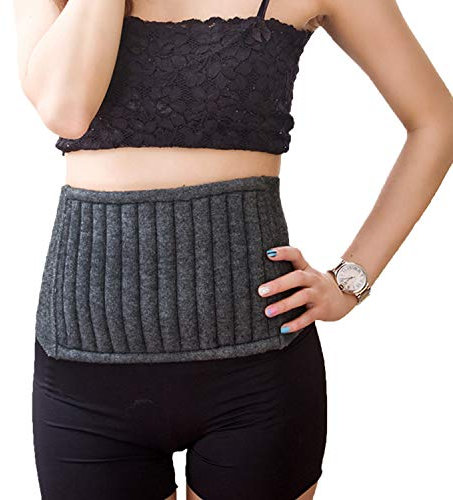 FakeFace Winter Weiche Kaschmir Nierenwärmer Rückenwärmer Verdickt Elastisch Taille Unterstützung Taille Wärmer Taillen Beschützer Gürtel für Damen Herren Kinder grau