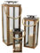 Multistore 2002 3tlg. Laternen-Set H34/50/70cm mit Seil Henkel Natur/Silber Laterne Holzlaterne Kerzenhalter Windlicht