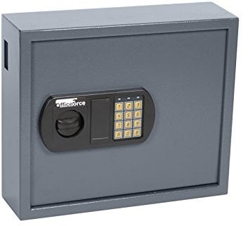 ProfiOffice OfficeForce® Schlüsseltresor mit Elektronikschloss, Sicherheit Schlüsselkasten mit Zahlencode, Schlüsselbox für 50 Schlüssel, Doppellbolzen Codeschloss (20101)