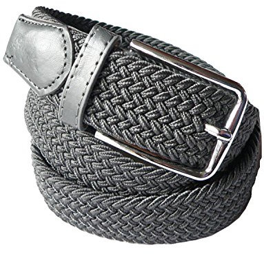 LisaModa Unisex Stretch Flechtgürtel in vielen Farben (Silbergrau, 110-130)