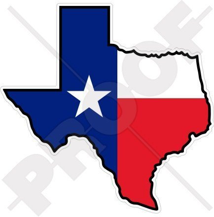 TEXAS Texaner Staat Karte-Flagge USA Amerikanisch 112mm Auto & Motorrad Aufkleber, Vinyl Stickers