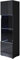 Meubles Bonitos Armoire vitrée Luke V6 en mélaminé brillant avec pieds standard, couleur noir, 40 x 167 x 29 cm (l x H x P)