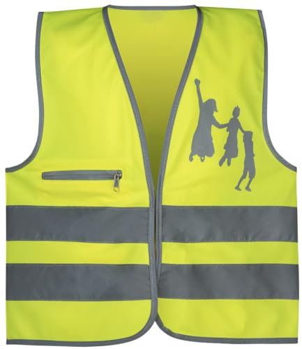 SAFETYMAKER 44567 Kinder Sicherheitsweste, Warnweste, Reflektorweste, refkletierend für 3-6 Jahre, gelb