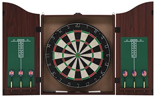 vidaXL Dartscheibe Schrank 6 Dartpfeilen Dartboard Dart Dartspiel Steeldart