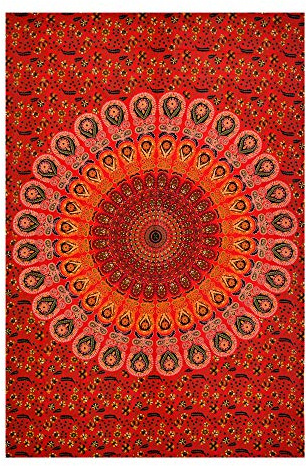 FUTURE HANDMADE Wandteppich mit Mandala-Motiv, Galaxie, Stern, Sonne, Mond, Batik, Wandbehang, indischer, psychedelischer Hippie-Stil, Strandtuch, Überwurf, bohèmetypischer Stil