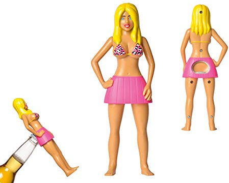 I-Total - Ouvre/Bouteille Bouteille en Plastique ouvreur drôle Parfait pour Cadeau drôle (WOMAND BLONDE)