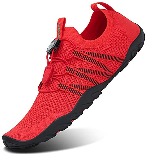 SAGUARO Damen Badeschuhe Frau Wasserschuhe Schnell Trocknend Aquaschuhe Strandschuhe rutschfeste Surfschuhe Schwimmschuhe Karminrot 39 EU