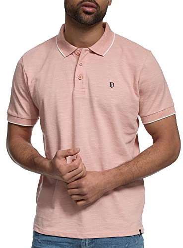 Indicode Herren Mecklenburgh Poloshirt aus Baumwolle | Herrenpoloshirt Polokragen Baumwollshirt Männer Coral Cloud, XL