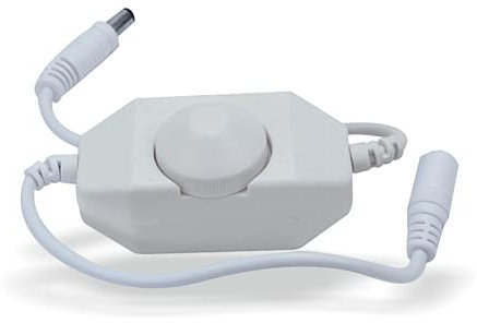 LED Dimmer für LED-Stripes DC 12V~24V max. 6A Regler mit Koax Steckerkupplung | Weiss