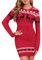 Irevial Vestito Maglione Lungo Donna Invernale Abito in Maglia Pullover per Natale a Maniche Lunghe Lavorato Girocollo Carine di Capodanno con Albero di Natale, Rosso, S