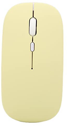 Zunate Kabellose Maus, 1600 DPI 3 Geschwindigkeit Einstellbar Optisch Bluetooth Bluetooth Computermaus Ergonomische Ultradünne Stummgeschaltete Büromäuse, für Laptop Computer Tablet(Gelb)