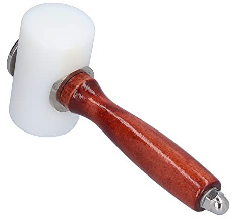 Lederschnitzhammer, Rutschfester DIY Leathercraft Holzhammer, Lederhammer Holzgriff Nylonhammer Zum Stanzen von Leder Nähen,Andere Percussion-Tools