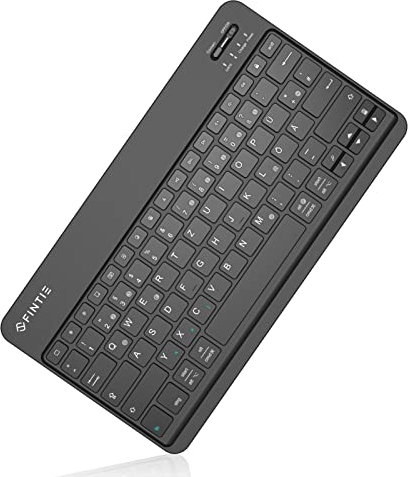 FINTIE Ultradünn Bluetooth Tastatur mit deutschem Layout QWERTZ für iPad Air/Pro/Mini/iPad 10.9/10.2/9.7/iPhone/Samsung/Android