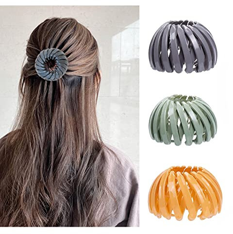 3 Stück Vogelnest Haarspange Duttmacher Haarspangen Pferdeschwanz Haarklammern für Mädchen Damen Frauen Haar Accessoire Haarclips
