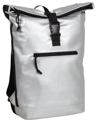 New Rebels - Mart New York Metallic Silber 21L Rucksack Rolltop Wasserabweisend - Laptop 15.6