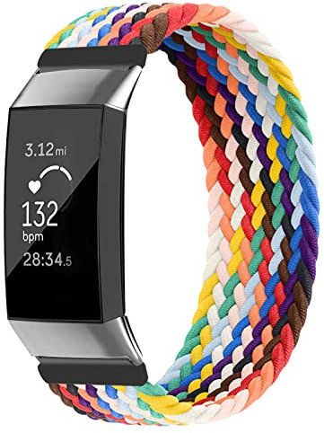 Vozehui Armband Kompatibel mit Fitbit Charge 3/Fitbit Charge 4 Armband, Elastisches Atmungsaktives Weiches Nylon Kinitting Sport Ersatzband für Charge 3/4 Sportband für Damen Herren