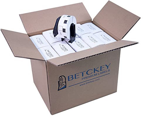 BETCKEY - 20 Rollen DK-11221 Quadratische QR Code Etiketten Kompatibel mit Brother, 23mm x 23mm, 20000 Etiketten für Brother QL Etikettendrucker