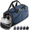 Rieeyrslza Bolsa de Deporte 40L Bolsa Deporte Gimnasio Bolsa Gimnasio de Viaje con Compartimento Impermeable Plegable Hombre Bolsas Gimnasio Bolsa de Viaje para Viajes Deporte Fitness(Azul o2)