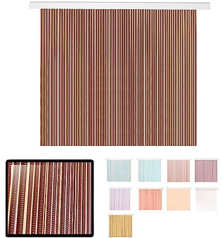 LucaHome - Cortina Puerta Exterior e Interior - Cortina de Puerta en PVC alumnio - Cortina fácil instalación - Evita Insectos y bichos (Marrón Beige, 120cm)