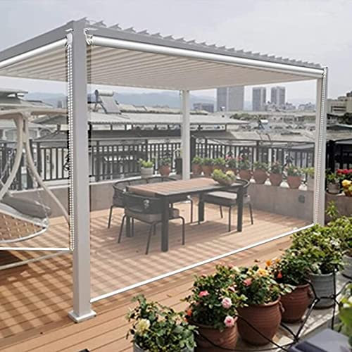 LLPEIJIE026 Wasserdichtes Transparentes Rollo,Durchsichtige Gartenrollos,PVC Klare Reißfeste Wetterfeste Durchsichtige Rollos,für Garten Gewächshaus Terrasse Pavillon,anpassbar (W140xH220cm(55x87in))