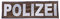 Rückenschild Polizei steingrau/oliv mit Klett / 30 x 9 cm