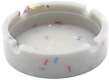 Leuchtender Silikon Aschenbecher,Hitzebeständig Aschenbecher mit fluoreszierendem Licht Rundes Design Gummi Aschenbecher Tragbarer Rauch Asche Zylinder für Auto Haus Büro Wohnzimmer Desktop,Grau