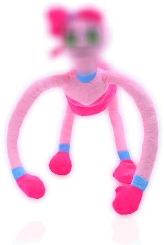wiztex Mommy Pooppy Long Legs Kuscheltier - 50 cm Mama Langes Bein Plüschtier - Rosa weich Hacki Backi Pooppy Play Time für Mädchen - Rain Bow Friends PlushToy für Spielefans