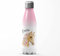 Mikalino Kinder Edelstahl Trinkflasche Pferd mit Federn in der Mähne und Wunschname Einschulung Geschenk Geschenkideen Thermosflasche Mädchen Junge, Farbe:rosaweiss, Grösse:500ml