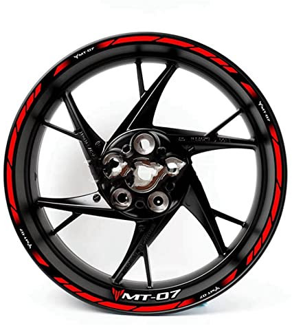 ROANNY Felgenband Reflektierende Motorrad-Radaufkleber Felgenaufkleber MT07 Logo-Set Für Yamaha MT 07 2020 2021 (Color : 3)
