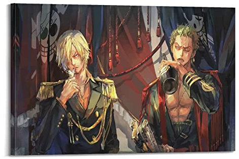 INKLOT Anime Zorro Sanji Poster, dekoratives Gemälde, Leinwand, Wandposter und Kunstbild, modernes Familien-Schlafzimmer, 60 x 90 cm