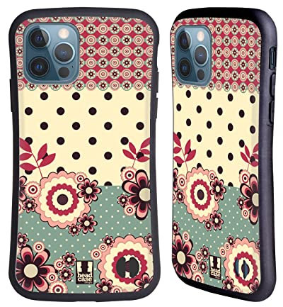 Head Case Designs Rosa Crema Punti Floreali Cover Ibrida Compatibile con Apple iPhone 12 / iPhone 12 PRO