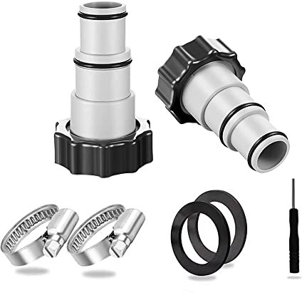 Pool Adapter A für Intex Pool, Poolschlauch Adapter, mit Innengewinde zum Verschrauben, Anschlussset Schlauchadapter 32-38 mm für Pumpen Pool Zubehör(2 Stück)