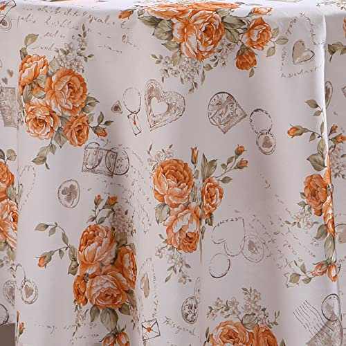 Tischdecke Stofftischdecke aus 100% Baumwolle mit Paspelband Oval 140 x 190 cm Alexandria Terra Gartentischdecke Wasserabweisend