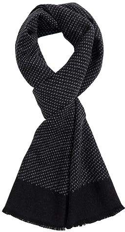 TAMOUKOC Warmer Winterschal für Herren, Premium-Kaschmir-Feeling, luxuriös weich, langes Karomuster, Schwarz/Weiß, 70 x 12