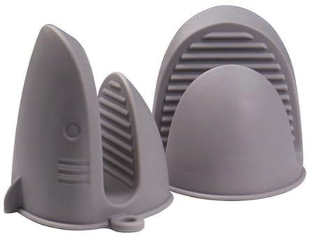 Gants de four en silicone, résistants à la chaleur, antidérapants, imperméables, mini gants de four, parfaits pour la cuisine, la pâtisserie et le barbecue (gris)