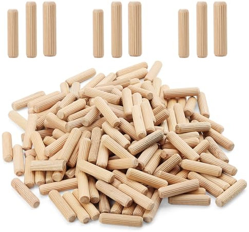 ZEONHAK 450 Stück Holzdübelstifte, 3 Größen, Holzdübel Dübelstangen, 6 mm, 8 mm, 10 mm, konische Hartholzdübel für Möbel, Tischler, Heimwerker