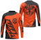 Herren Motocross Trikot Jersey,Radfahren Jersey Herren Mountainbike Langarm MTB T-Shirt,Shirt Downhill Fahrrad Jersey Schnelltrocknend (Orange,XL)