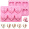 Keepaty 1 molde de silicona con forma de corazón 3D para el día de San Valentín, 6 cavidades, antiadherentes, fáciles de liberar, moldes en forma de corazón de diamante para bomba de chocolate