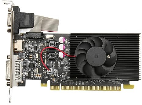 Carte Graphique GT610 1 Go DDR3 64 Bits, Carte Graphique Discrète de Jeu avec Sortie DVI VGA HDMI, PCI Express 2.0 X16, avec Ventilateur de Refroidissement