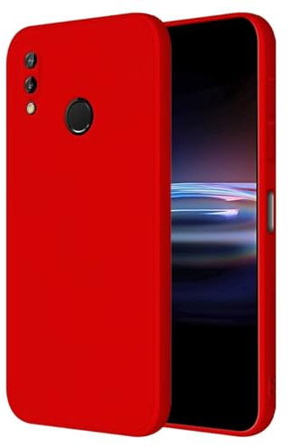 HONLEN Funda Compatible para Huawei P20 Lite Case, (5.84 Inches) Líquida TPU Silicona Cover con Anti-Rasguño, Cáscara Suave Cubierta Rojo Chino