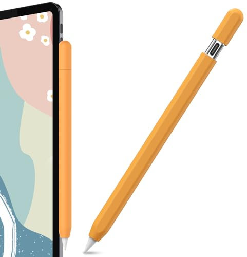 AhaStyle Silicone Case for Apple Pencil (USB-C) 2023 Ultra Thin Protective Cover Skin Apple Pencil Sleeve Anti-slip Grip Compatible with Apple Pencil USB C (Orange)