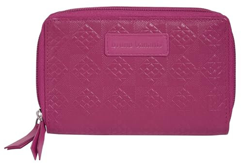 bruno banani Geldbörse im Querformat Echt Leder Damen | Portemonnaie, Brieftasche aus Leder, Geldbeutel mit RFID-Schutz, 2 Reißverschlussfächer | 022052