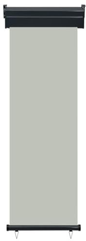 Gecheer Toldo lateral, enrollable, para exterior, gris, 50 x 250 cm, toldo enrollable, toldo para patio, toldo de balcón o terraza