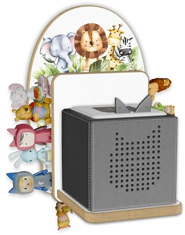 Holzura Tonie Regal für die Toniebox Ladestation und Toniefiguren, Halterung zur Tonie Aufbewahrung